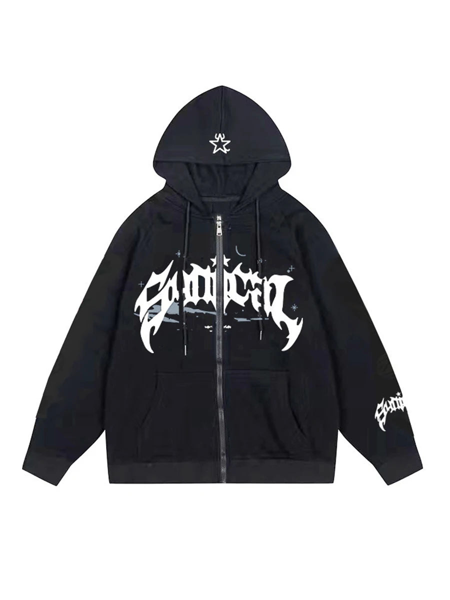 Women s Cute Hoodies Fashion Print Long Sleeve Teen Girl Fall Jacket Casual Clothes Zip-Up Oversized Sweatshirts Coat