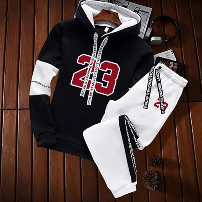 Sweatshirts for Men Casual Men's Set Hoodie Sports Pants and Sportswear Sport Daily Comfortable Fashion Tracksuit Hot Sales 2024