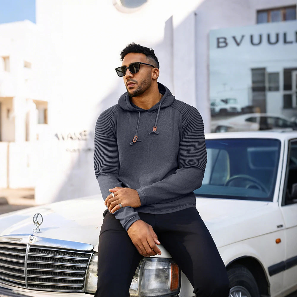 Men's Sweatshirt Spring Casual Knit Pullover Sweater Hoodies Drawstring Hooded Pullover Comfortable Clothing Us Size