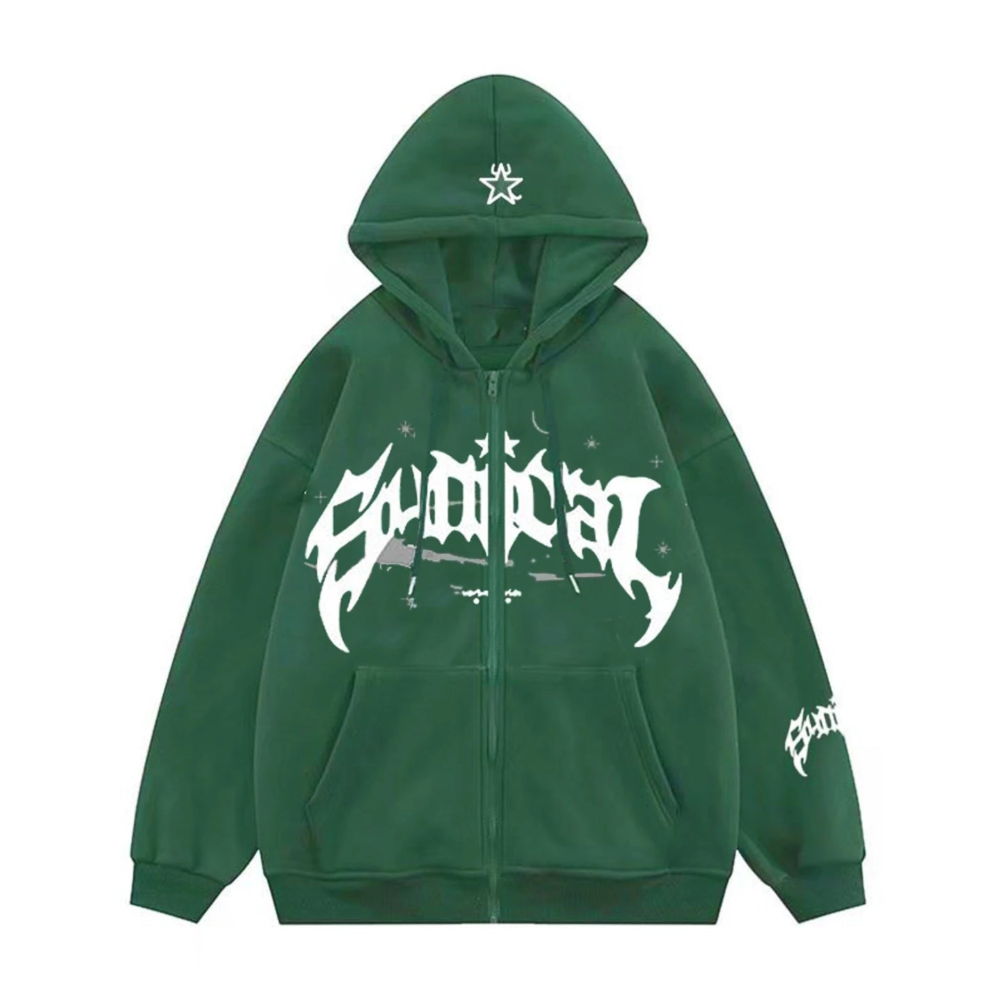 Women s Cute Hoodies Fashion Print Long Sleeve Teen Girl Fall Jacket Casual Clothes Zip-Up Oversized Sweatshirts Coat