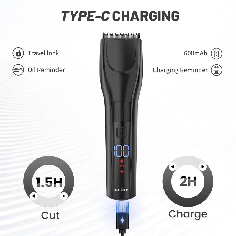 SEJOY Electric Hair Clipper Kit For Men, Adjustable Hair Cut Machine Hair Trimmer Professional Rechargeable Hair Cut Barber