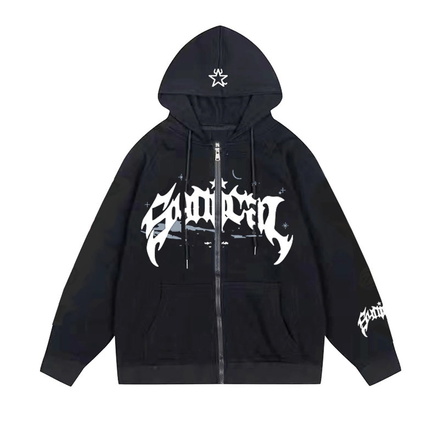 Women s Cute Hoodies Fashion Print Long Sleeve Teen Girl Fall Jacket Casual Clothes Zip-Up Oversized Sweatshirts Coat