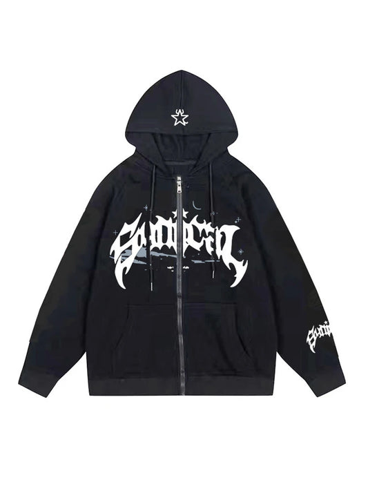 Women s Cute Hoodies Fashion Print Long Sleeve Teen Girl Fall Jacket Casual Clothes Zip-Up Oversized Sweatshirts Coat